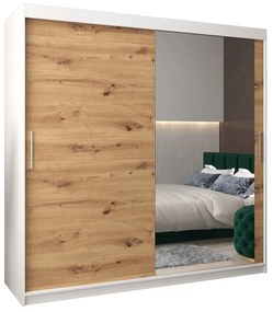 Ruhásszekrény 200 cm Toki 2 (matt fekete + artisan tölgy). 1065015