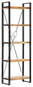 5 szintes tömör mangófa könyvespolc 60 x 30 x 180 cm