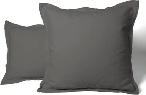 Tradition des Vosges lenvászon párnahuzat 65 x 65 cm sötétszürke