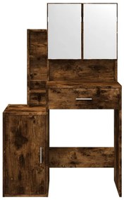 füstös tölgy színű fésülködőasztal szekrénnyel 80 x 35 x 132 cm