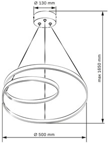 LED Csillár zsinóron ZEFIRA LED/40W/230V 4000K átm. 50 cm króm