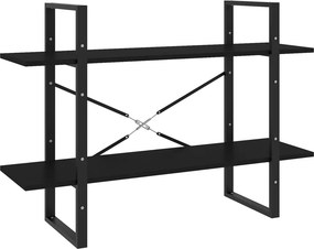 vidaXL kétszintes fekete szerelt fa könyvszekrény 100 x 30 x 70 cm