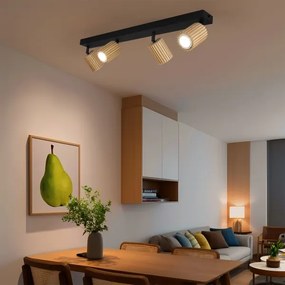 Brilagi - Spotlámpa MODERN WOOD 4xGU10/8W/230V kaucsukfa/fekete