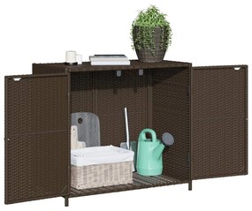 barna polyrattan kerti tárolószekrény 83x45x76 cm