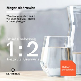 Klarstein PureLine 600, szűrőrendszer, fordított ozmózis, 600 GPD / 2270 L/d