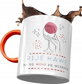 Narancssárga bögre Vicces Kávét iszom fényképes nyomtatással