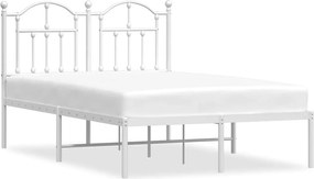vidaXL fehér fém ágykeret fejtámlával 120 x 200 cm