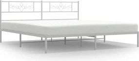 vidaXL fehér fém ágykeret fejtámlával 200 x 200 cm