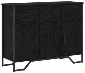 Oldalszekrény Fekete tölgy 97x32.5x74.5 cm Engineered Wood