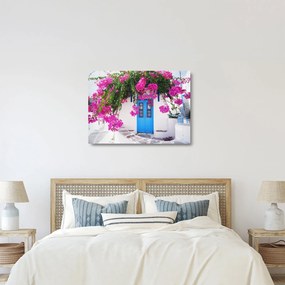 Üveg kép - Hagyományos görög ház (70x50 cm)