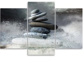 Gario Vászonkép Zen kövek a vízben - 3 részes Méret: 120 x 80 cm