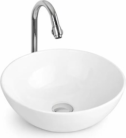 PARMA || Pultra helyezhető mosdókagyló, kerámia, fehér, kerek