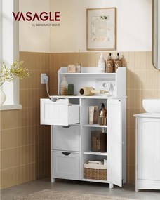 VASAGLE fürdőszobaszekrény, 30 x 60 x 100 cm, felhőfehér
