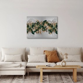 Kép - Gold-green, trópusi levelek (70x50 cm)