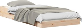 vidaXL Ágykeret Természetes 100 x 200 cm Tömör fenyőfa