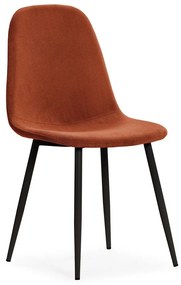 Terrakotta színű kárpitozott étkezőszék szett 4 db-os Minka – Marckeric