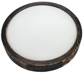 Mennyezeti lámpatest OAK SMOKY SLIM 1xE27/15W/230V, átmérő 27 cm, tölgy/sötétbarna