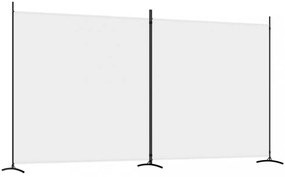 2 paneles fehér szövet térelválasztó 348x180 cm