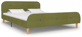 Zöld szövetkárpitozású ágykeret 140 x 200 cm