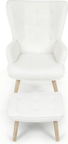 Relaxační křeslo, bílá, látka bouclé, AK-319 WT2