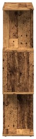 3 szintes antik fa színű fa elválasztó könyvespolc 70x24x97 cm