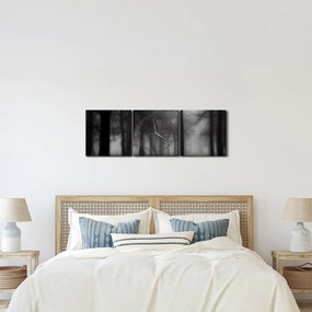 Kép - erdő a ködben (órával) (90x30 cm)