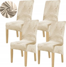 4 Db Székhuzat XL Kasmír Bézs Velúr Rugalmas Ferde