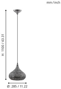 Eglo 49714 - MELILLA függeszték 1xE27/60W