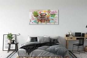 Akrilkép Tojás torta virág 140x70 cm 4 fogas
