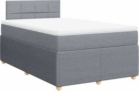 vidaXL világosszürke szövet rugós ágy matraccal 120 x 200 cm