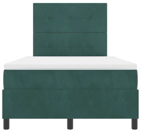 Boxspring Ágy Matraccal Sötét Zöld Kis Kettős Bársony