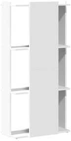Könyvespolc 3 szintes fehér 60x30x120 cm műfa