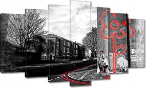 Vászonkép 140x80 Banksy Piros virág