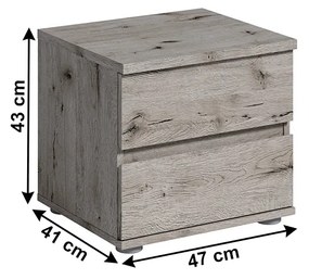 Szett 2 db. Éjjeliszekrény Talago (welington tölgy). 1034205