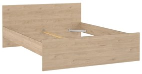 Natúr színű franciaágy ágyrács nélkül 180x200 cm tölgyfa dekorral Naia – Tvilum