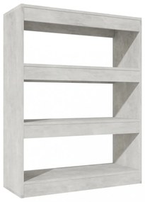 betonszürke könyvszekrény/térelválasztó 80 x 30 x 103 cm