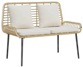 vidaXL Kerti pad Barna és Krém polirattan