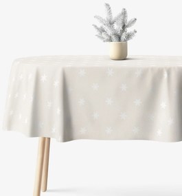 Goldea ovális terítő natura - hópelyhek természetes alapon 120 x 200 cm