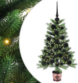 vidaXL Karácsonyfa 150 LED-del állvánnyal Zöld 90 cm PE