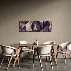 Kép - 3D fa háromszögek (órával) (90x30 cm)