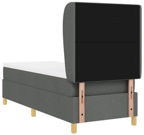 Boxspring Ágy Matracokkal Sötét Szürke 80x200 cm Szövet