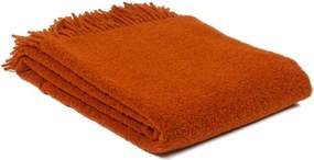 Merinó gyapjú takaró Buckle 140x200 narancssárga, rojtokkal