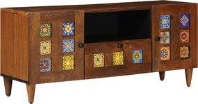 vidaXL TV szekrény fiókkal ajtóval Dió 105 x 33 x 46 cm Tömör Mangófát