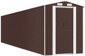 vidaXL sötétbarna horganyzott acél kerti fészer 192 x 855 x 223 cm