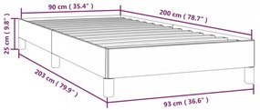 sötétkék bársony ágykeret matrac nélkül 90x200 cm