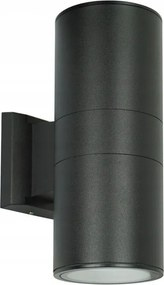 Kültéri kerti fali lámpa cső fekete felső alsó 27 cm IP54 Su-ma