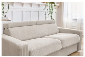 Krémszínű kordbársony kinyitható kanapé 215 cm Monaco – Bobochic Paris