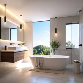 Brilagi - Fürdőszobai csillár zsinóron SELE AQUA 1xGU10/30W/230V IP44 fekete