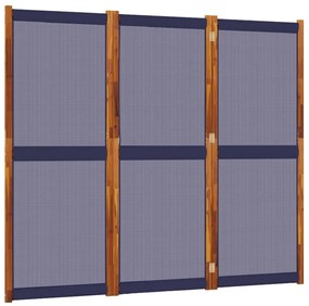 sötétkék 3 paneles térelválasztó 210 x 180 cm