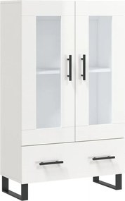 vidaXL magasfényű fehér szerelt fa magasszekrény 69,5 x 31 x 115 cm